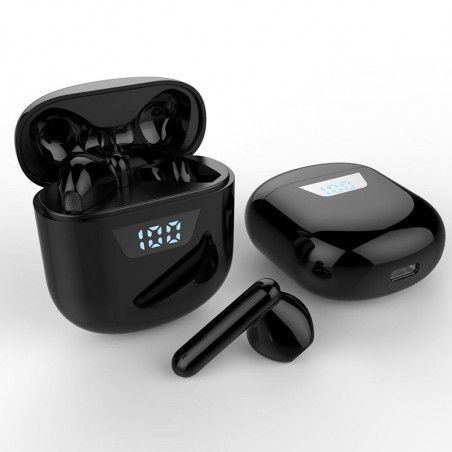 Ecouteurs stereo Bluetooth 5.0 avec affichage numerique a LED et...