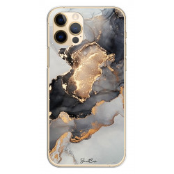 Coque pour iPhone 12/12 PRO - Marbre noir & or