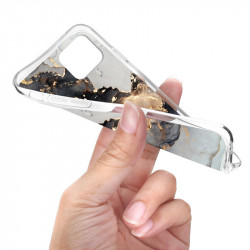 Coque pour iPhone 12/12 PRO - Marbre noir & or