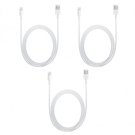 Lot de 3 cables USB/ Lightning 1 m - Blanc