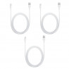 Lot de 3 cables USB/ Lightning 1 m - Blanc
