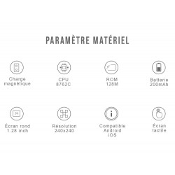 Montre intelligente Bluetooth 1,3 pouces etancheite IP67 avec...