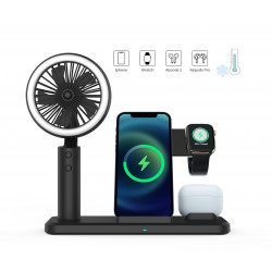 Support de charge rapide 3 en 1 sans fil pliable 15W avec...