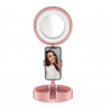 Support anneau lumineux LED pliable pour 2 mobiles avec trepied et...