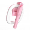 Support anneau lumineux LED avec conception Bluetooth integree - Rose
