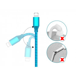 Cable type Lightning de charge et de synchronisation Premium 2A - Bleu