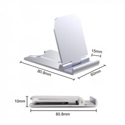 Lot de 2 supports mobile pliables universel - Argent