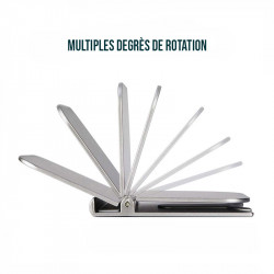Lot de 2 supports mobile pliables universel - Argent