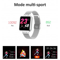 Montre intelligente IOS Android 1,2 pouces avec bracelet milanaise...