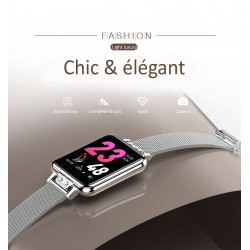 Montre intelligente IOS Android 1,2 pouces avec bracelet milanaise...