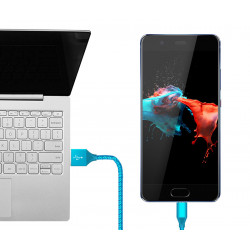 Cable type Lightning de charge et de synchronisation Premium 2A - Bleu
