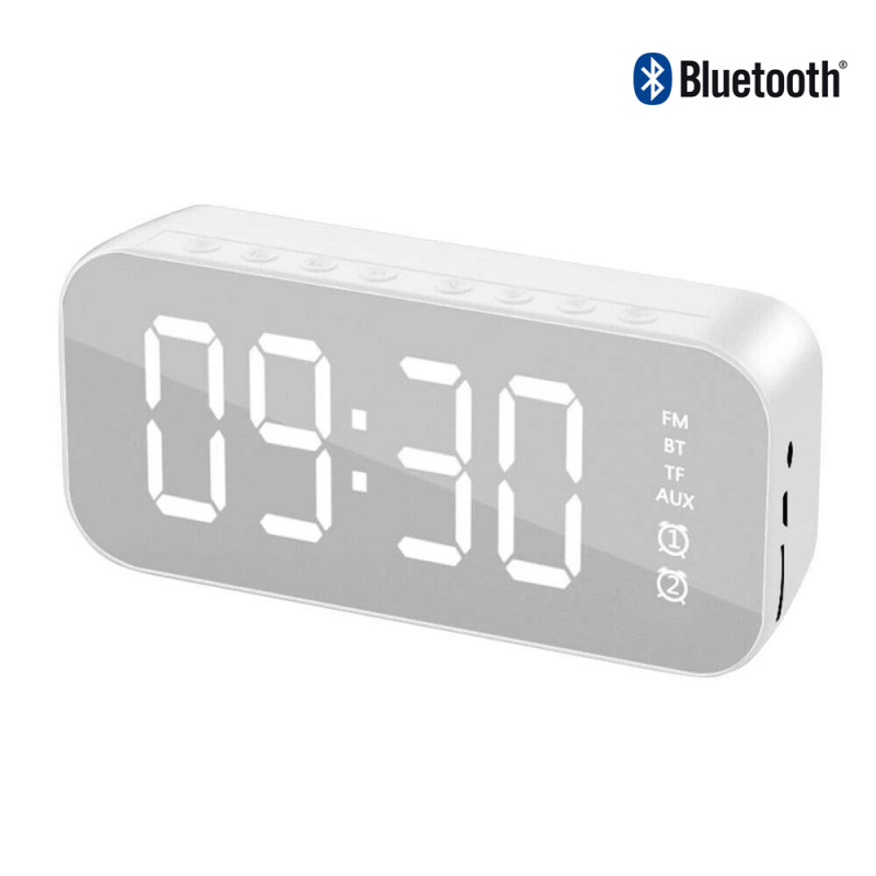 Radio reveil Bluetooth a LED avec lecteur de musique et horloge...