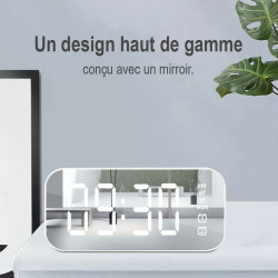 Radio reveil Bluetooth a LED avec lecteur de musique et horloge...