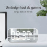 Radio reveil Bluetooth a LED avec lecteur de musique et horloge...
