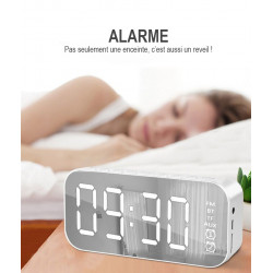 Radio reveil Bluetooth a LED avec lecteur de musique et horloge...