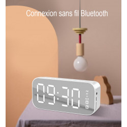 Radio reveil Bluetooth a LED avec lecteur de musique et horloge...