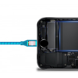 Cable type Lightning de charge et de synchronisation Premium 2A - Bleu