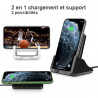 Support de charge rapide 10W pour mobile - Noir