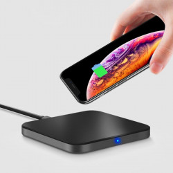 Chargeur a induction sans fil QI rapide carre 10 W - Noir