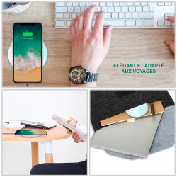 Chargeur a induction sans fil avec indicateur LED argent - Marbre...