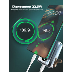 Banque dalimentation a charge rapide 22,5 W double USB - Tie & dye...