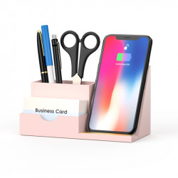 Organiseur de bureau multifonction avec chargeur sans fil rapide...