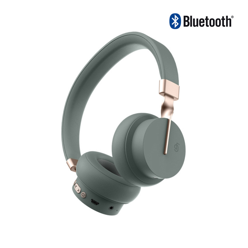Casque Bluetooth V5.0 mains libres avec bandeau sans fil - Vert kaki