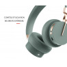 Casque Bluetooth V5.0 mains libres avec bandeau sans fil - Vert kaki