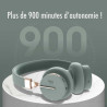 Casque Bluetooth V5.0 mains libres avec bandeau sans fil - Vert kaki