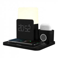 Station de charge sans fil 3 - en - 1 avec lumiere LED - Noir