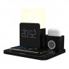 Station de charge sans fil 3 - en - 1 avec lumiere LED - Noir
