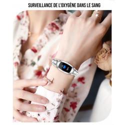 Bracelet intelligent connecte avec suivi de frequence cardiaque et...