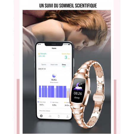 Bracelet intelligent connecte avec suivi de frequence cardiaque et...