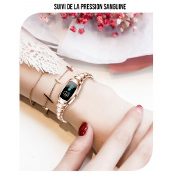 Bracelet intelligent connecte avec suivi de frequence cardiaque et...