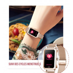 Montre intelligente connectee Bluetooth 5.0 avec frequence...