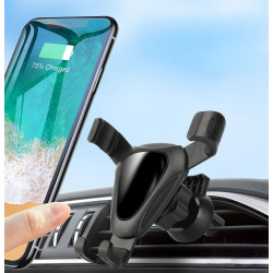 Support voiture avec fixation grille daeration - Noir