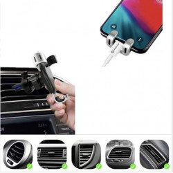 Support voiture avec fixation grille daeration - Noir