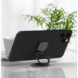 Stand anneau pliant et rotatif pour mobile - Noir