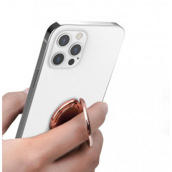 Stand anneau pliant et rotatif pour mobile - Rose or