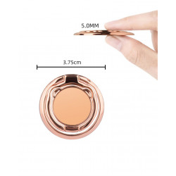 Stand anneau pliant et rotatif pour mobile - Rose or