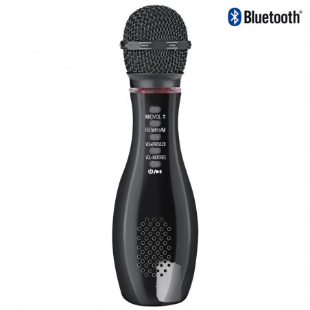 Microphone sans fil Bluetooth avec haut - parleur - Noir