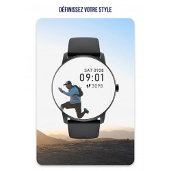 Montre intelligente Bluetooth 5.0 avec grand ecran touch - Noir