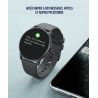 Montre intelligente Bluetooth 5.0 avec grand ecran touch - Noir