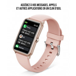 Montre intelligente Bluetooth 5.0 elegante rose - Bracelet...