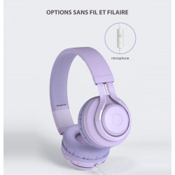Casque stereo Bluetooth 5.0 professionnel - Parme