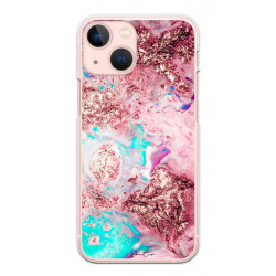 Coque souple transparente pour iPhone 13 - Marbre rose
