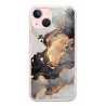Coque souple transparente pour iPhone 13 - Marbre noir & or