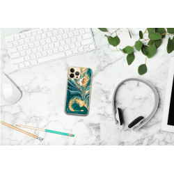 Coque souple transparente pour iPhone 13 PRO - Marbre vert