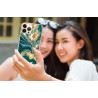 Coque souple transparente pour iPhone 13 PRO - Marbre vert