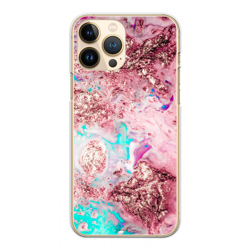 Coque souple transparente pour iPhone 13 PRO - Marbre rose
